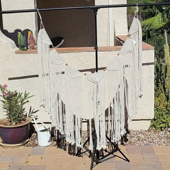 Macrame Wall Hanging Boho Gold Decor - Picture 4 of 4